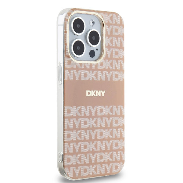 DKNY IML Mono &amp; Stripe MagSafe case for iPhone 15 Pro Max - pink