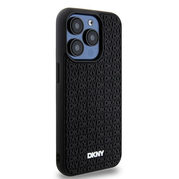 DKNY 3D Rubber Repeat Pattern case for iPhone 15 Pro - black