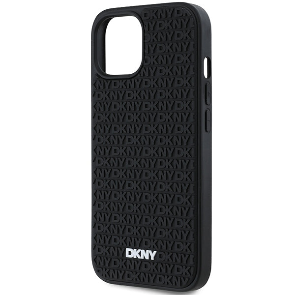 DKNY 3D Rubber Repeat Pattern case for iPhone 15 Plus - black