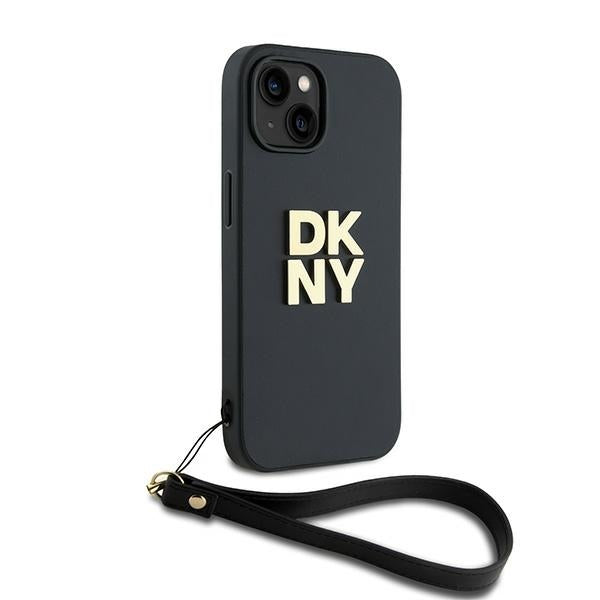 DKNY Wrist Strap Stock Logo iPhone 15 Plus Case - Black