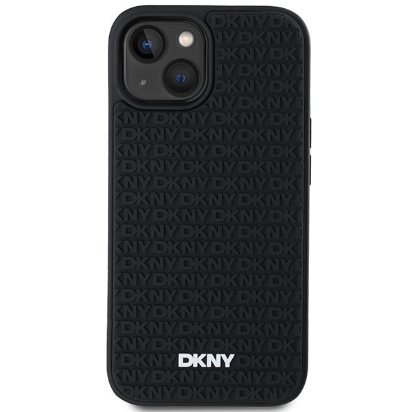 DKNY 3D Rubber Repeat Pattern case for iPhone 15/14/13 - black