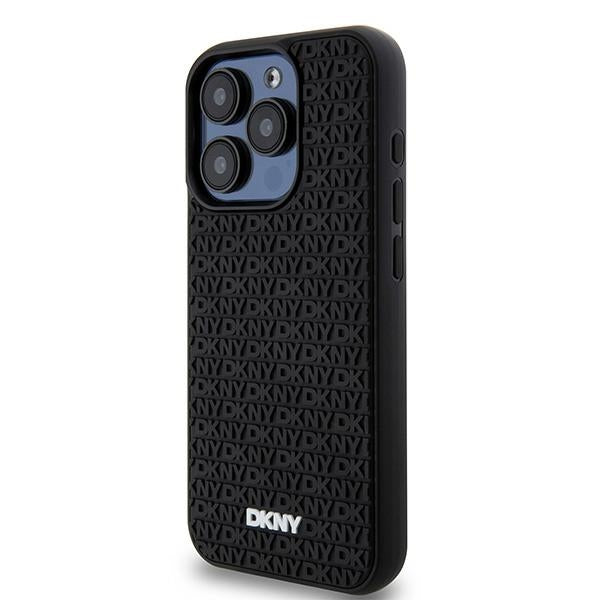 DKNY 3D Rubber Repeat Pattern case for iPhone 15 Pro Max - black
