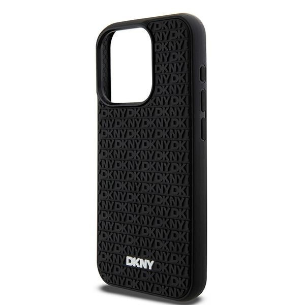 DKNY 3D Rubber Repeat Pattern case for iPhone 15 Pro Max - black