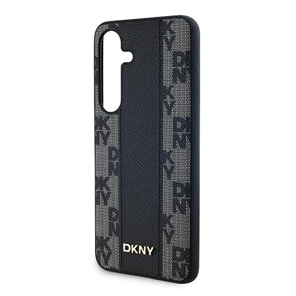 DKNY Leather Checkered Mono Pattern MagSafe case for Samsung Galaxy S24+ - black