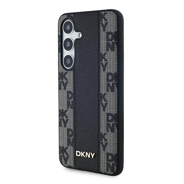 DKNY Leather Checkered Mono Pattern MagSafe case for Samsung Galaxy S24 - black