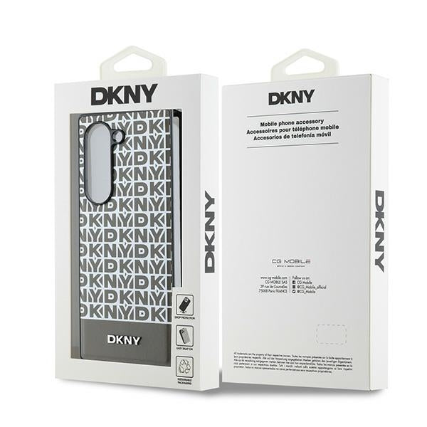 DKNY Repeat Pattern Bottom Stripe Case for Samsung Galaxy Z Fold 6 - Brown