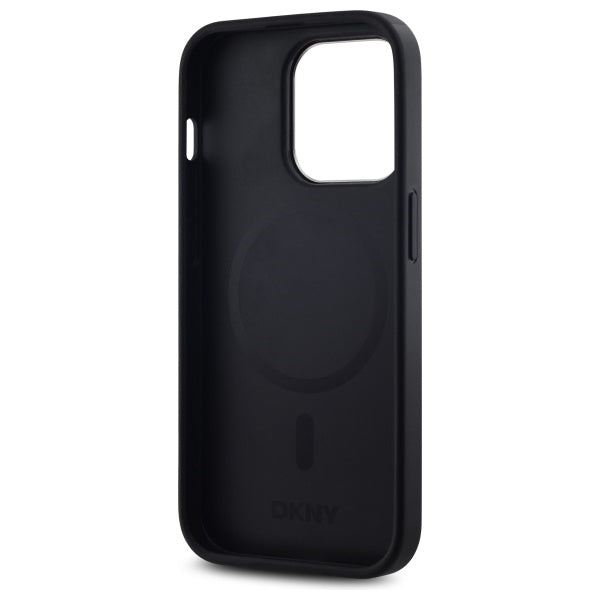 DKNY Plain Logo MagSafe iPhone 14 Pro Case - Black