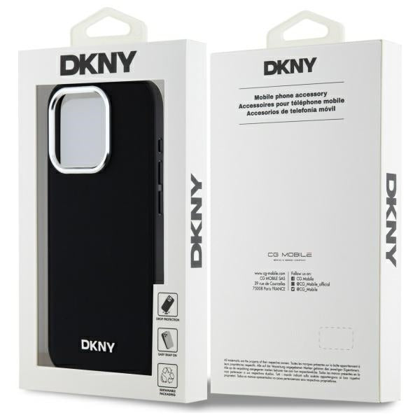 DKNY Plain Logo MagSafe iPhone 15 Pro Case - Black