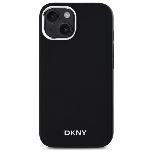 DKNY Plain Logo MagSafe iPhone 15 Case - Black
