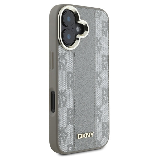 DKNY Checkered Pattern Magsafe iPhone 16 Case - Beige