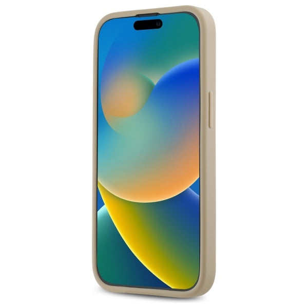 DKNY Quilted Stack Logo iPhone 14 Case - Beige