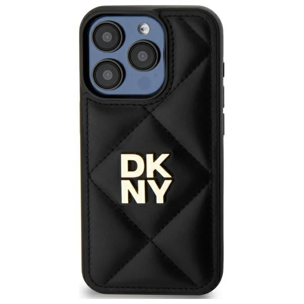 DKNY Quilted Stack Logo iPhone 15 Pro Max Case - Black