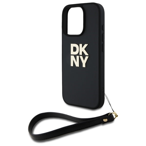 DKNY Wrist Strap Stock Logo iPhone 16 Pro Case - Black