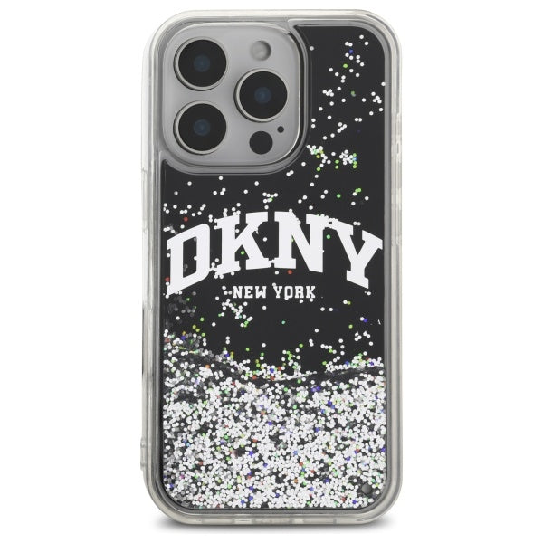 DKNY DKHCP16XLBNAEK iPhone 16 Pro Max 6.9" black/black hardcase Liquid Glitter Arch Logo