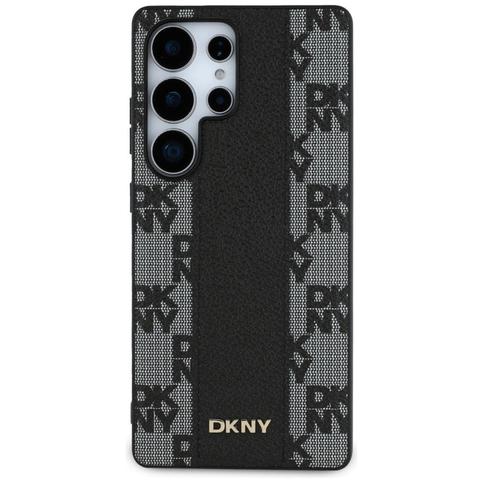 DKNY Leather Checkered Pattern MagSafe Case for Samsung Galaxy S25 Ultra Black