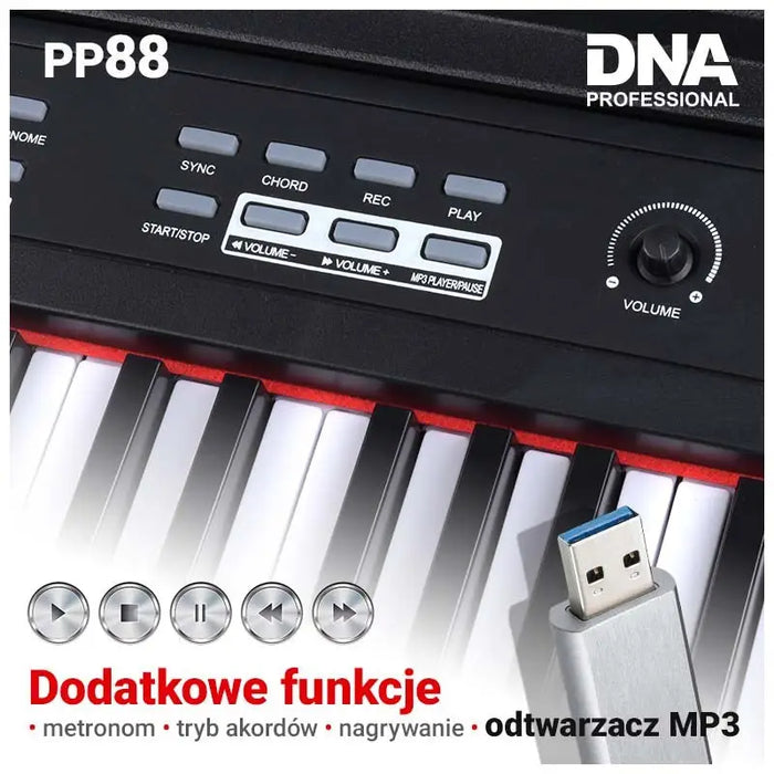 DNA PP 88 - Pianino cyfrowe pełnowymiarowe klawisze