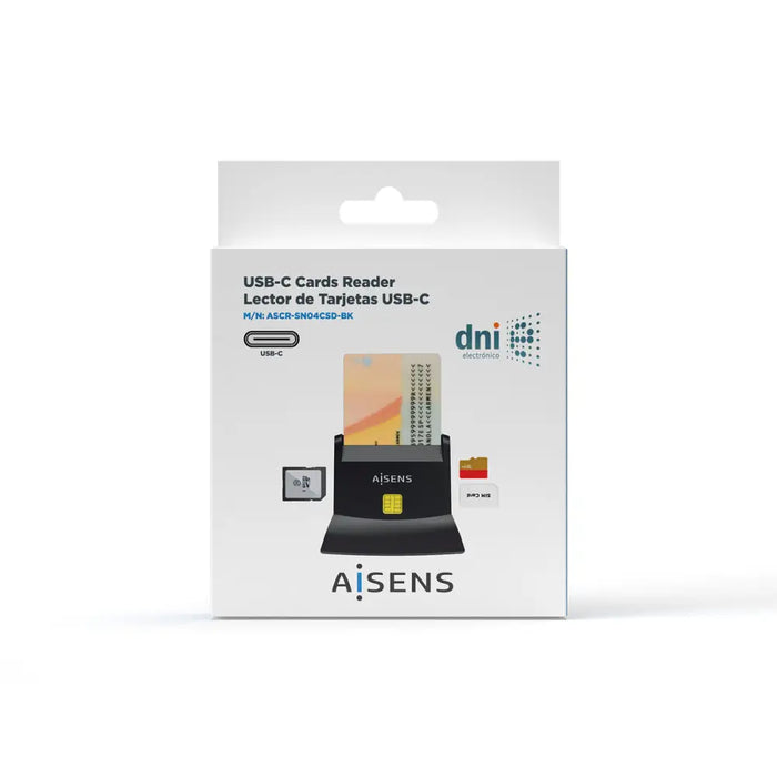 DNI/SIP Card Reader Aisens ASCR-SN04CSD-BK Black - Компютър Мрежи и компоненти<<<Компютри| Електроника<<<BigBuy&&&Мулти