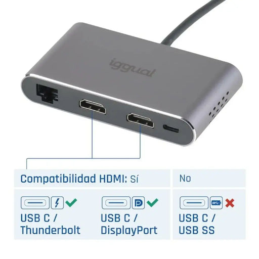 Dockstation iggual IGG319222 - Компютър Мрежи и компоненти<<<Компютри| Електроника<<<BigBuy&&&HUB USB<<<Компютър Мрежи