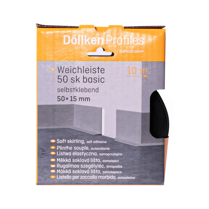 PVC FLOOR SKIRT DOELLKEN SELF-ADHESIVE BLACK 5M