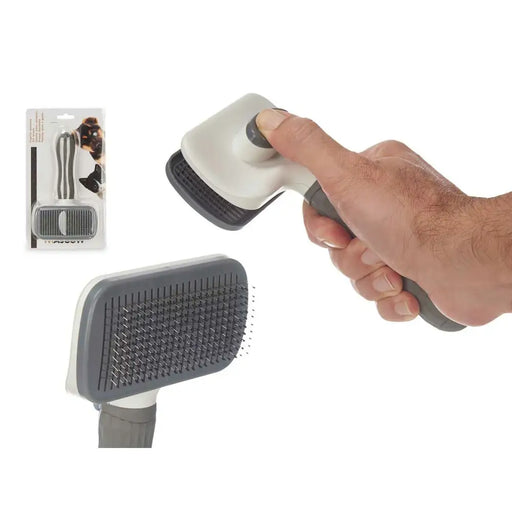 Dog Brush Mascow Anthracite 10,5 x 19 x 6 cm 19 x 5,5 x 10,5 cm (12 Units) - Домашни Животни<<<Дом