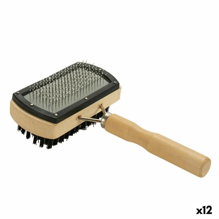Dog Brush Mascow Brown Grey 10 x 17 x 5 cm Double (12 Units) - Домашни Животни<<<Дом Градина<<<BigBuy&&&Здраве и