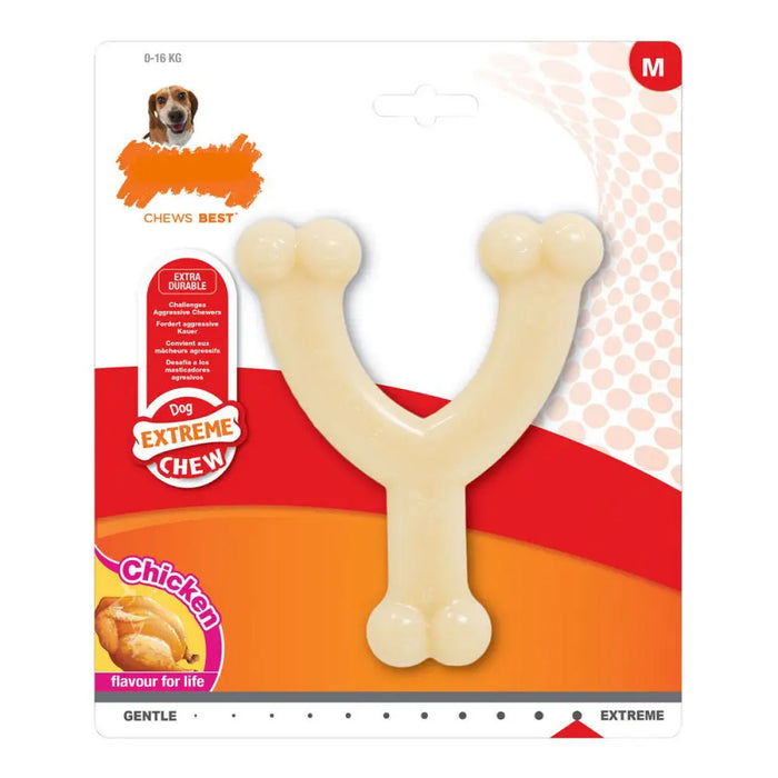 Dog chewing toy Nylabone Extreme Chew Wishbone Size M Chicken Nylon - Домашни Животни<<<Дом
