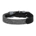 Dog collar made of natural leather and recycled material with QR code Waudog size M width 20 mm black - Walking