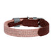 Dog collar made of natural leather and recycled material with QR code Waudog size M width 20 mm brown - Walking
