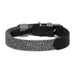 Dog collar made of natural leather and recycled material with QR code Waudog size L width 25 mm black - Walking