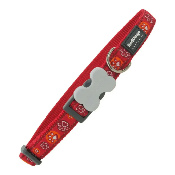 Dog collar Red Dingo Animal footprints (41-63 cm) (2,5 x 41-63 cm) - Домашни Животни<<<Дом Градина<<<BigBuy&&&Пътуване