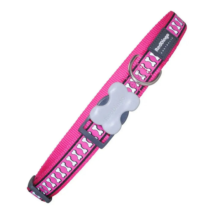 Dog collar Red Dingo Bone Reflective Fuchsia (2,5 x 41-63 cm) - Домашни Животни<<<Дом Градина<<<BigBuy&&&Пътуване и