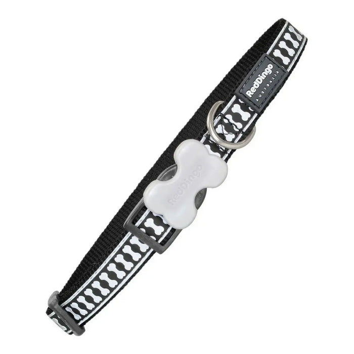 Dog collar Red Dingo Reflective Bones Black (1,2 x 20-32 cm) - Домашни Животни<<<Дом Градина<<<BigBuy&&&Пътуване и
