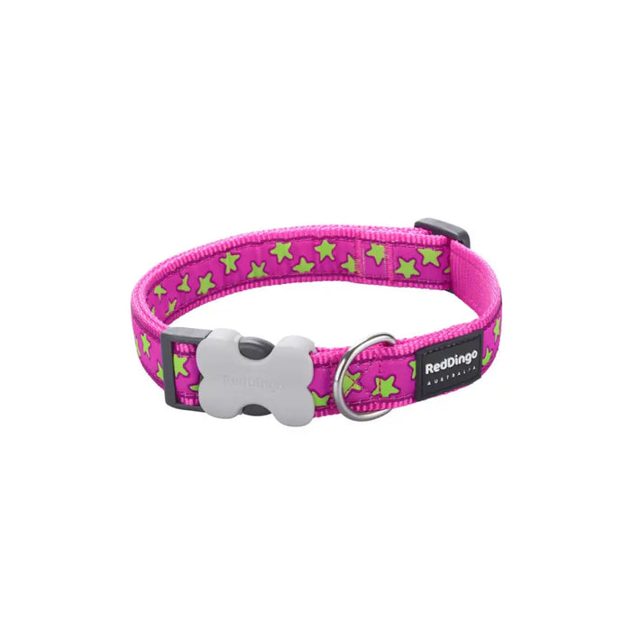 Dog collar Red Dingo STYLE STARS LIME ON HOT PINK 41-63 cm - Домашни Животни<<<Дом Градина<<<BigBuy&&&Пътуване и