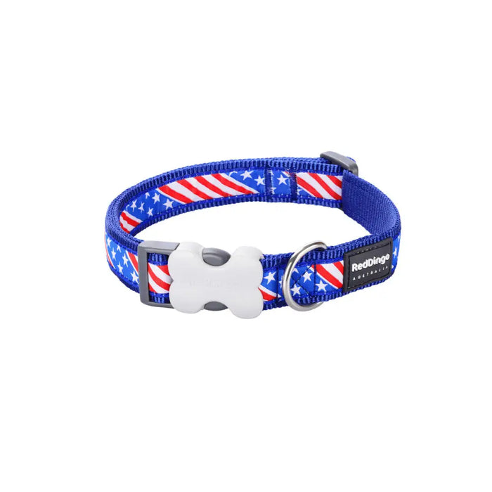 Dog collar Red Dingo STYLE US FLAG 15 mm x 24-36 cm - Домашни Животни<<<Дом Градина<<<BigBuy&&&Пътуване и
