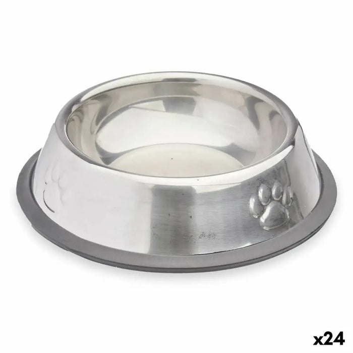 Dog Feeder Mascow Grey Silver Rubber Metal 15 x 4 x 15 cm 16 x 3,5 x 16 cm (24 Units) - Домашни Животни<<<Дом