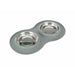 Dog Feeder Trixie Grey Stainless steel Ø 16 cm Double 2 × 0,3 L 47 × 3 × 26 CM - Домашни Животни<<<Дом