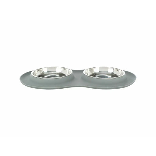 Dog Feeder Trixie Grey Stainless steel Ø 16 cm Double 2 × 0,3 L 47 × 3 × 26 CM - Домашни Животни<<<Дом