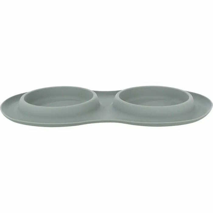 Dog Feeder Trixie Grey Stainless steel Ø 16 cm Double 2 × 0,3 L 47 × 3 × 26 CM - Домашни Животни<<<Дом