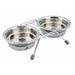 Dog Feeder Trixie Stainless steel 250 ml Double 2 x 250 ml - Домашни Животни<<<Дом Градина<<<BigBuy&&&Купички за храна