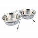 Dog Feeder Trixie Stainless steel Double 1,5 L 2 × 1,5 L - Домашни Животни<<<Дом Градина<<<BigBuy&&&Купички за храна и