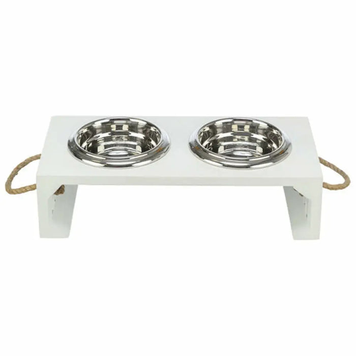 Dog Feeder Trixie White - Домашни Животни<<<Дом Градина<<<BigBuy&&&Купички за храна и вода<<<Домашни Животни<<<Дом