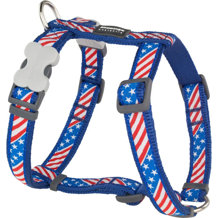 Dog Harness Red Dingo US Flag 25-39 cm Red Blue - Домашни Животни<<<Дом Градина<<<BigBuy&&&Пътуване и