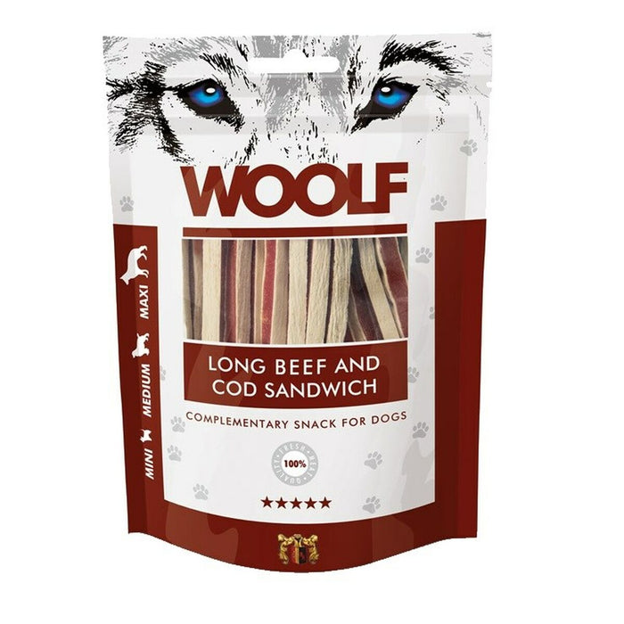 Dog Snack Woolf Long Beef and Cod Sandwich Beef 100 g - Хранене на домашни любимци<<<Домашни Животни<<<Дом