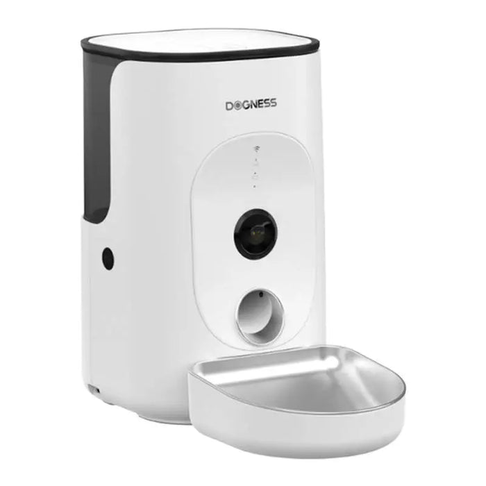 Dogness F15 WiFi 4L smart food dispenser with camera with stainless steel bowl (white) - Bowls<<<Food