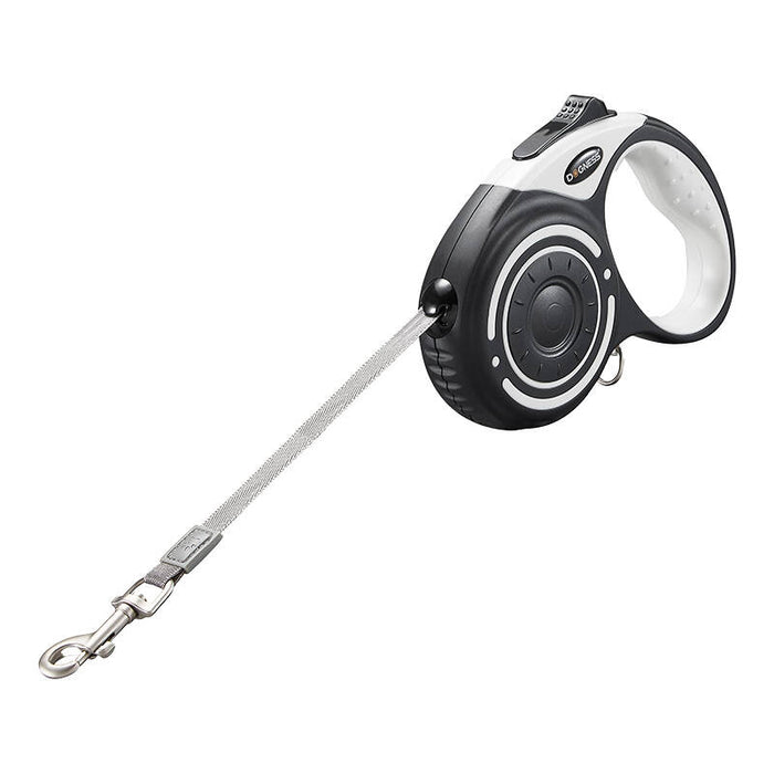 Automatic leash 5m with flashlight and bag container and Dogness bags (gray)