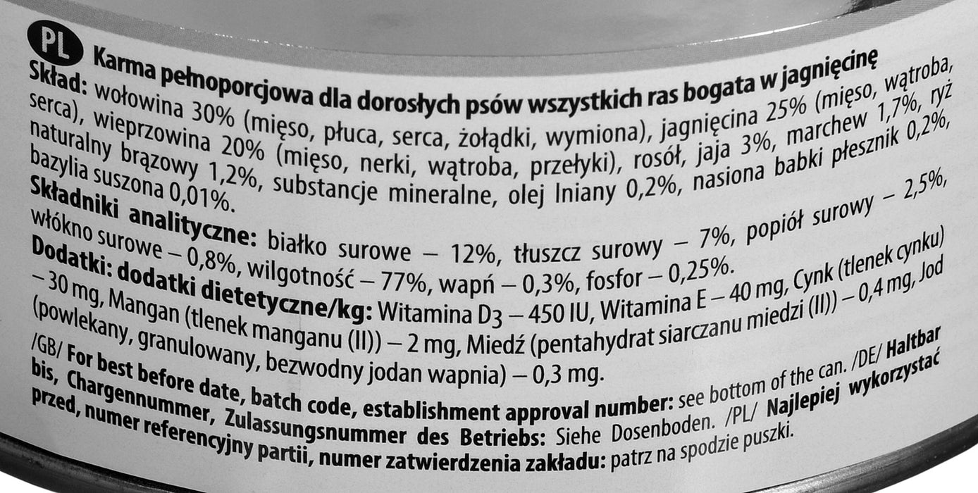 DOLINA NOTECI Premium Rich in lamb - Wet dog food - 800 g