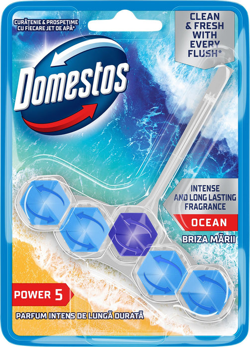 Ароматизатор за тоалетна Domestos - Power 5 Ocean, 50 g