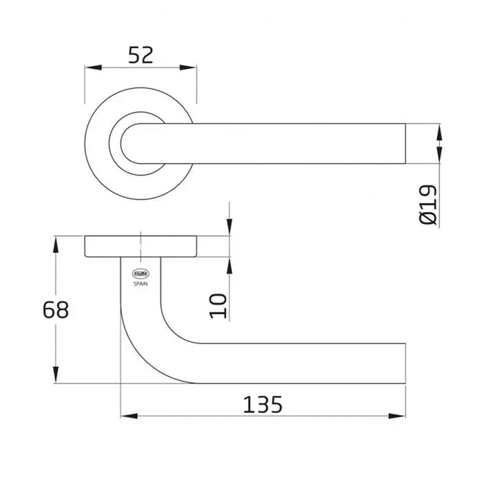 DOOR HANDLE AMIG 4RX - Обков за врати<<<Обков<<<Мебели и интериор<<<Praktiker&&&Обков за врати<<<Врати и обков<<<Мебели