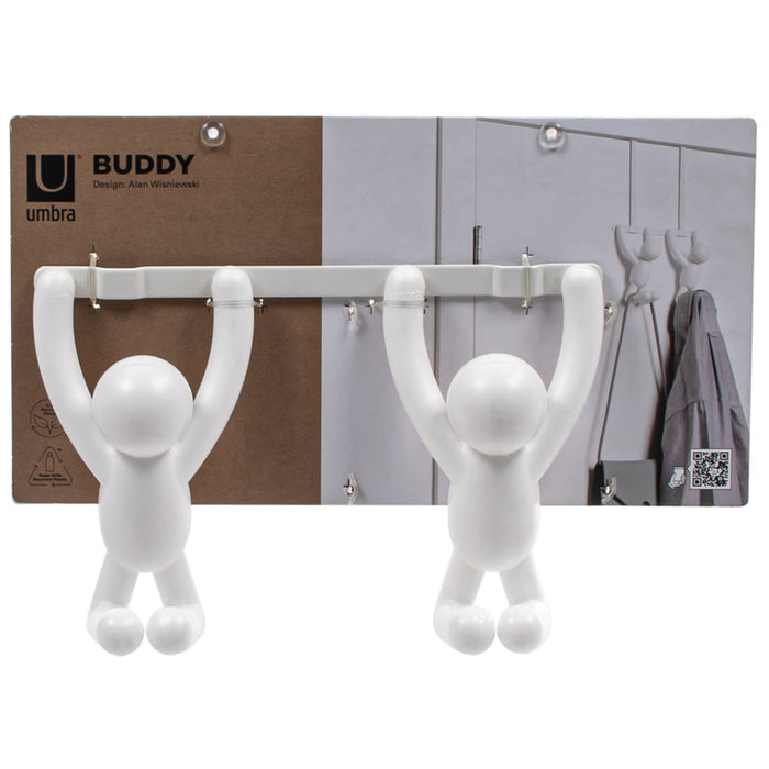 DOOR HANGER BUDDY’ DOUBLE WHITE UMBRA - Продукти за съхранение и организация на дрехи<<<Домашни