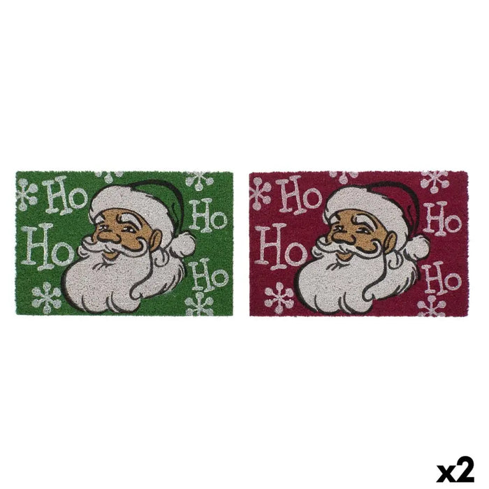 Doormat DKD Home Decor Christmas PVC Father Christmas Coconut Fibre (60 x 40 x 1,5 cm) (2 Units) - Декорация и